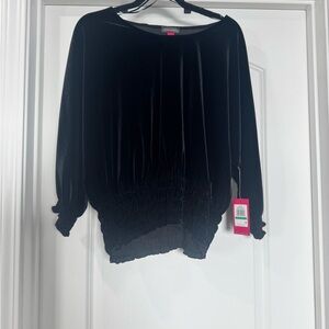 Vince Camuto Black Velvet Blouse